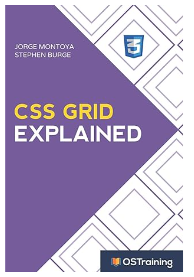 CSS Grid Explained book cover with purple and white design.