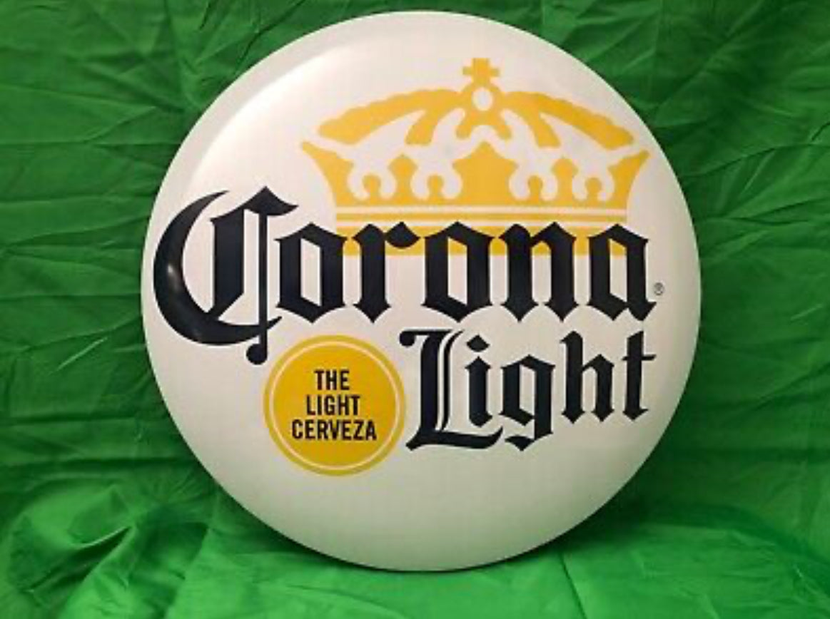 Metal Corona Light 15” Round Dome Tin Sign - "Dixie's Revved-Up Hub"