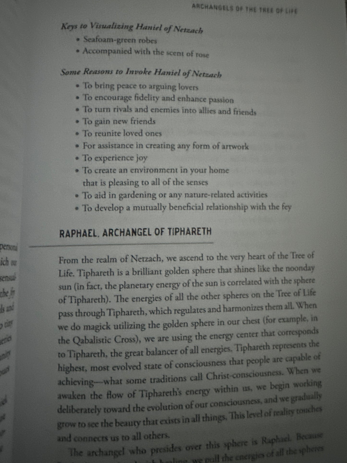 Page from Archangels of the Tree of Life discussing Raphael, Archangel of Tiphareth.