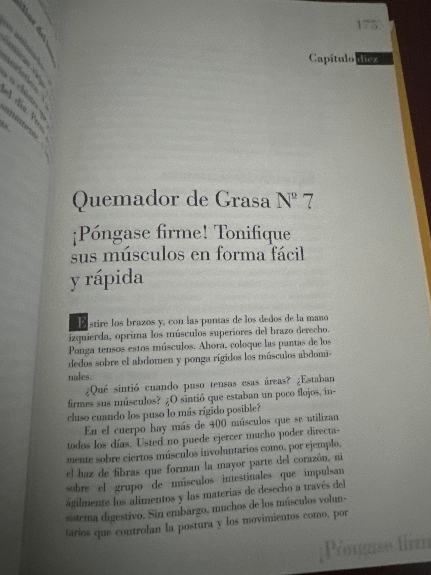 Página de libro con texto sobre tonificación muscular.