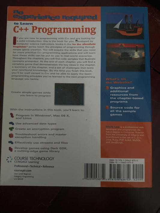 Back cover of a C programming book for beginners.
