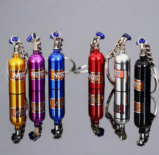 🚗 Mini NOS Bottle Keychain - 7 Colors for Car Lovers & Drift Fans