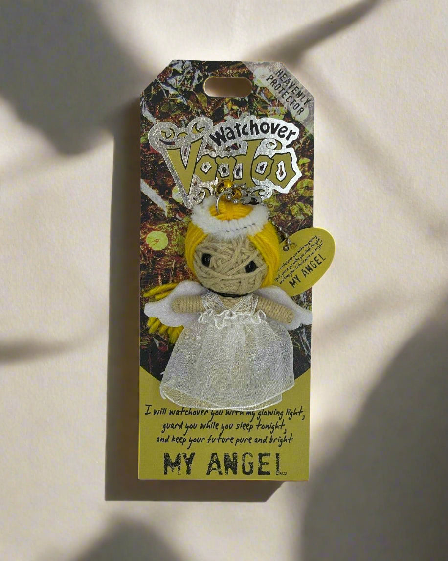 Watchover Voodoo My Angel doll in packaging with glowing light tag.