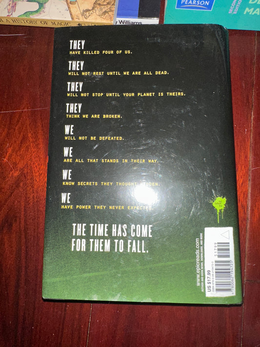 Back cover of a book with bold text about resistance and power.