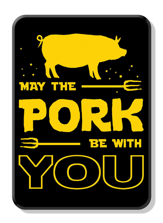 Magnet: Pork With You Metal wrapped with printed media