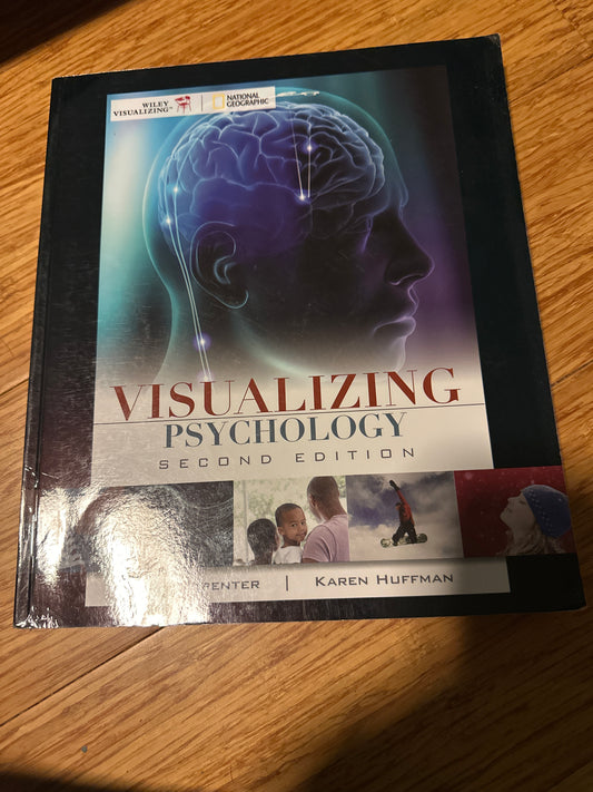 Cover of Visualizing Psychology textbook with brain illustration and diverse images.