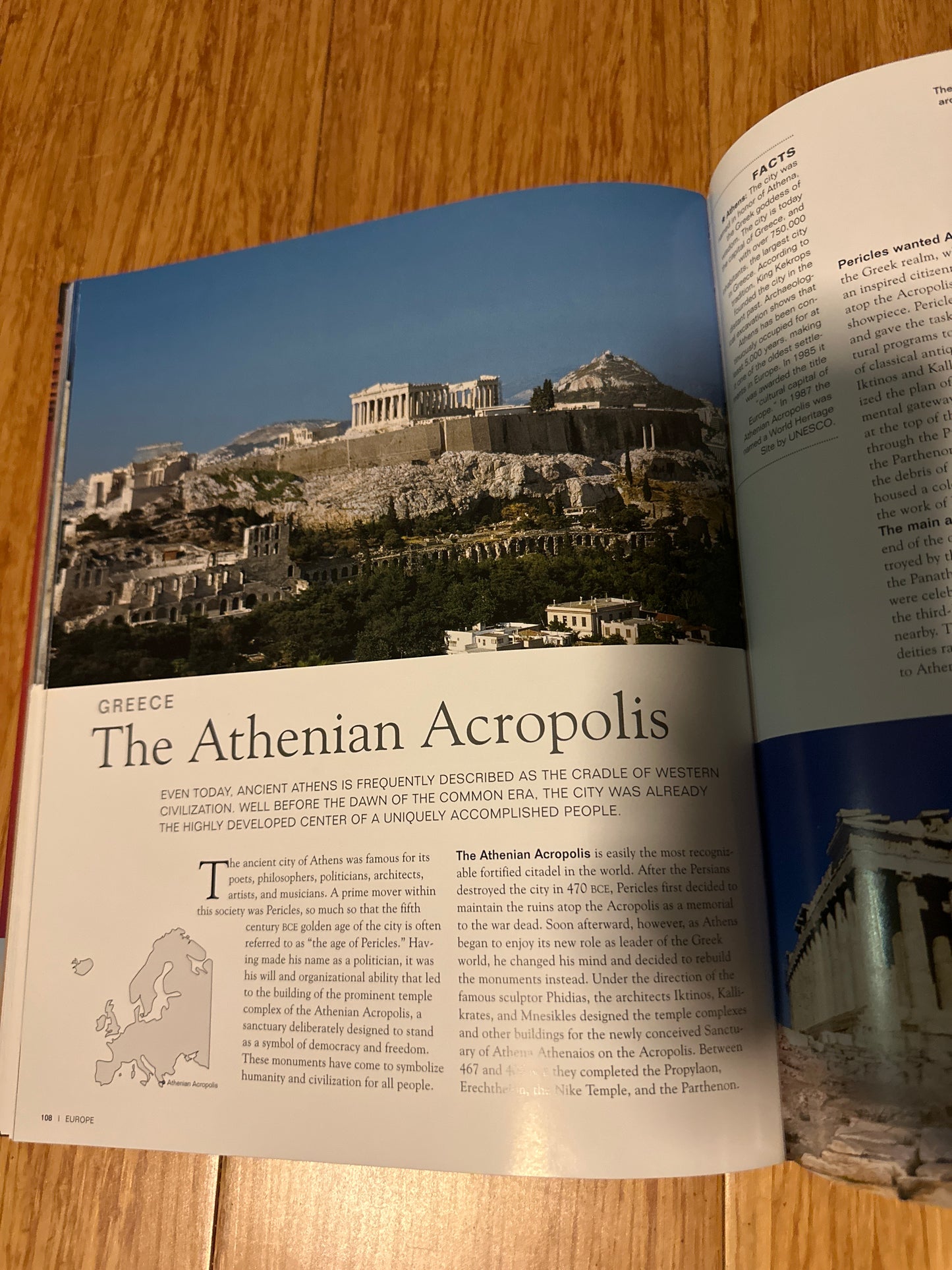 Athenian Acropolis, ancient Greek ruins on a hillside.