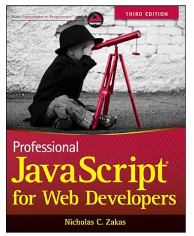 Book cover for Professional JavaScript for Web Developers by Nicholas C. Zakas, featuring a child with a telescope.
