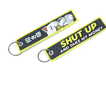 Funny pig keychain with SHUT UP AND TAKE MY MONEY text.