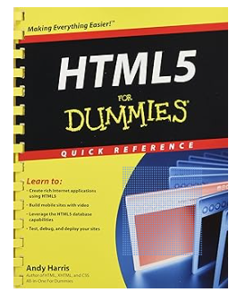 HTML5 For Dummies Quick Reference guide book cover.