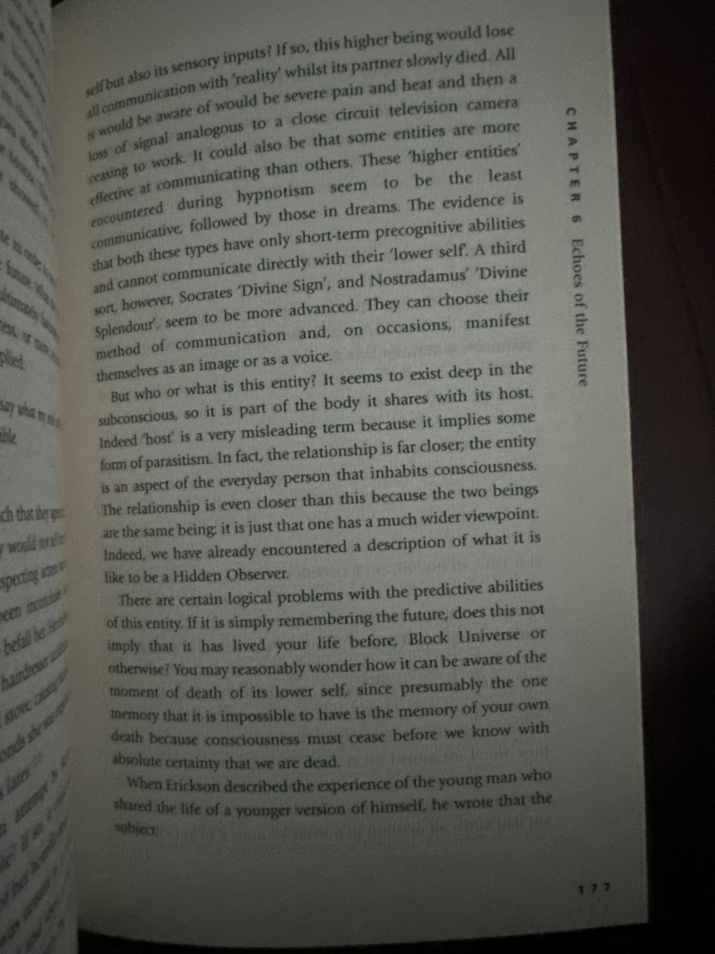 Open book page discussing metaphysical concepts and communication.