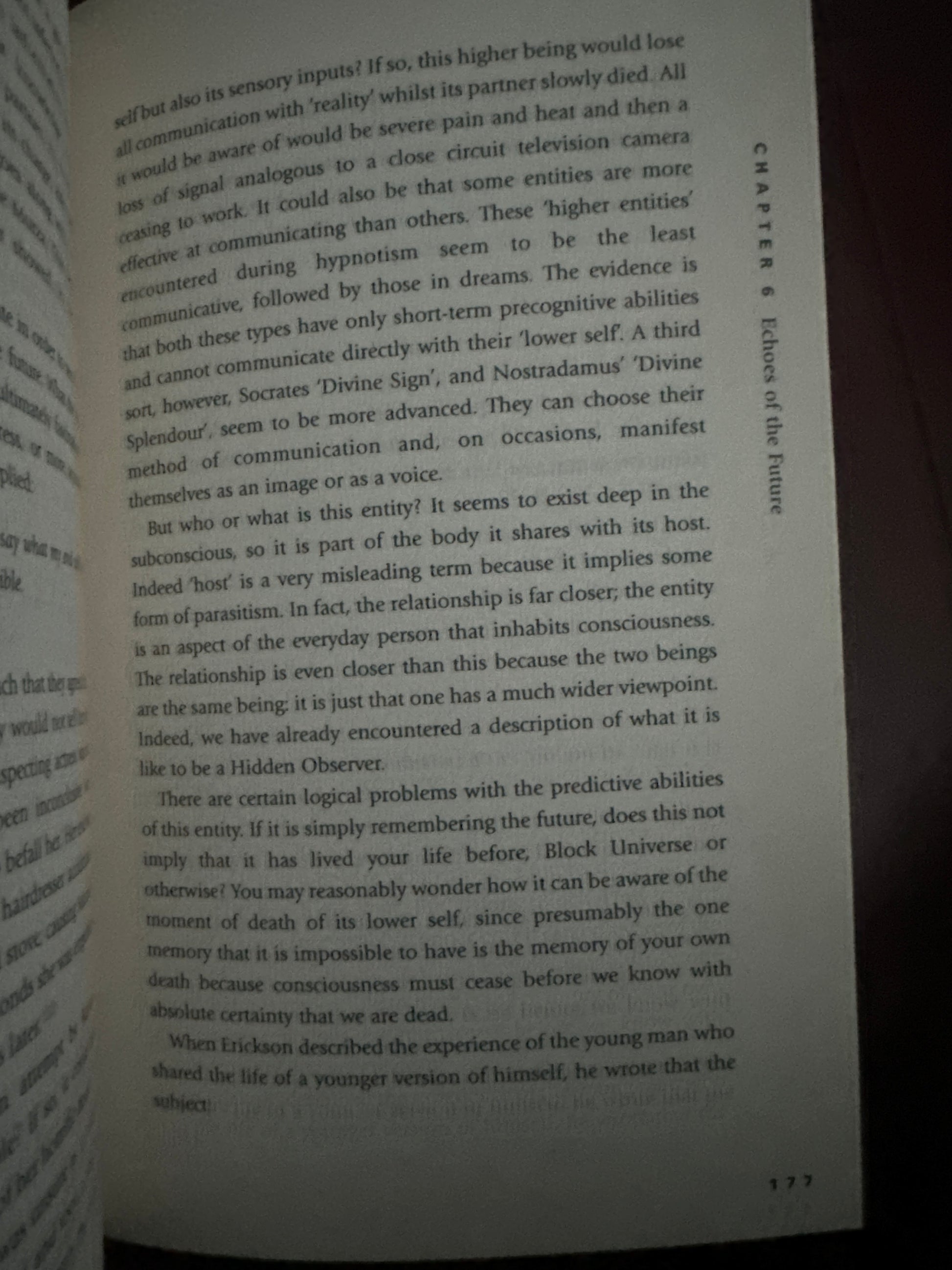 Open book page discussing metaphysical concepts and communication.