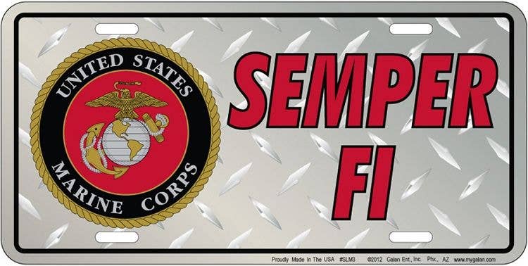 Marines - Diamond Plate - License Plate