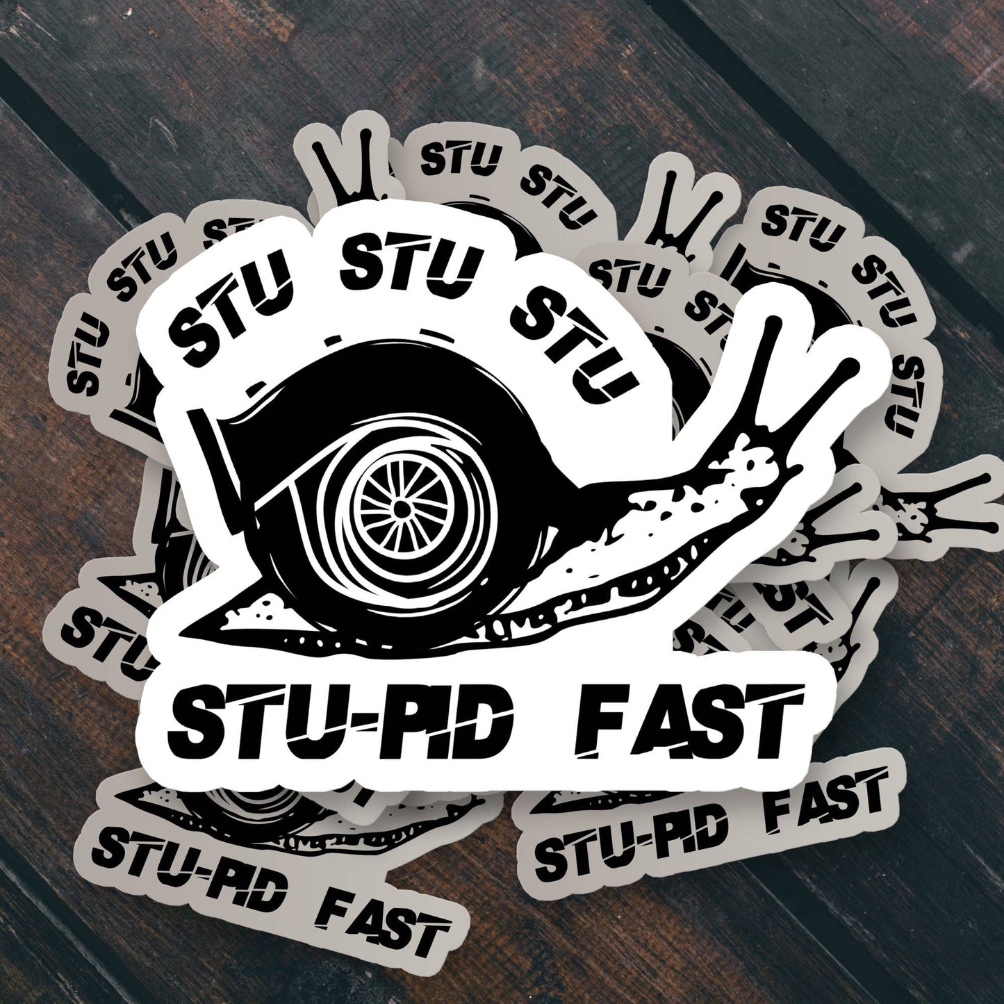 StuStu Stupid Fast Turbo Snail JDM Meme Sticker - "Dixie's Revved-Up Hub"