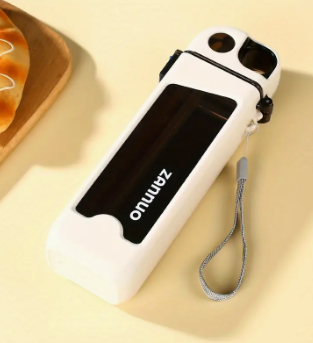 White ZAMNUO phone case with camera cutout and wrist strap.