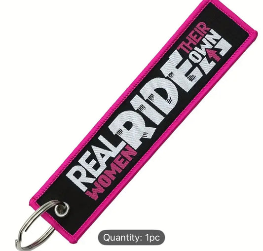 Real Women Ride their own key tag