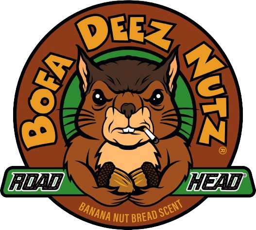 Cartoon squirrel holding a cigarette with Bofa Deez Nuts text around.