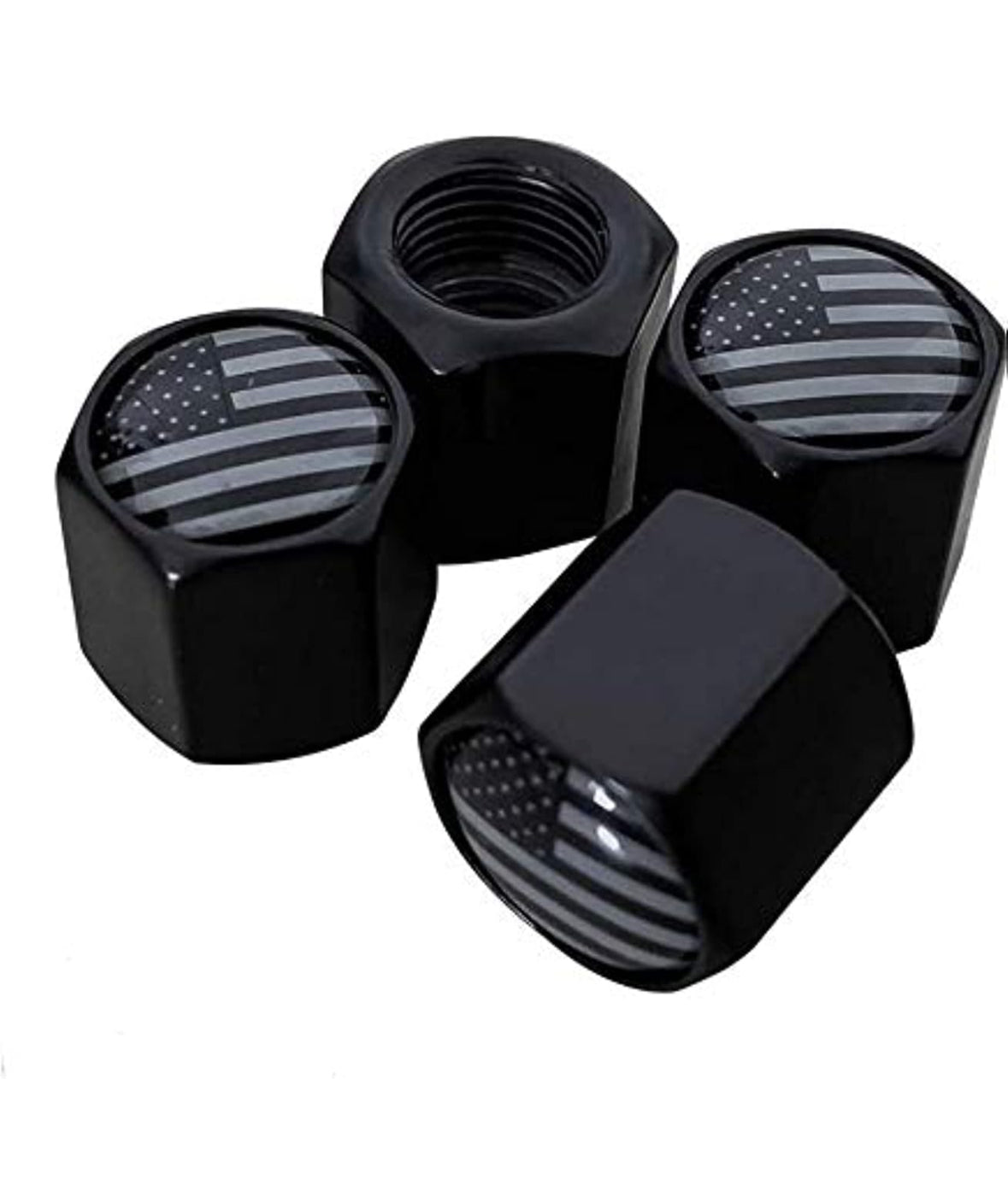TACTILIAN American Flag Tire Valve Stem Caps 4 Pack