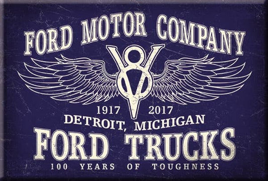 Ford Motor Company vintage logo magnet, 100 years of toughness.