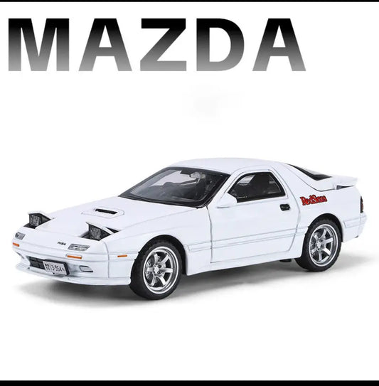 White Mazda sports car model with RedSuns logo.