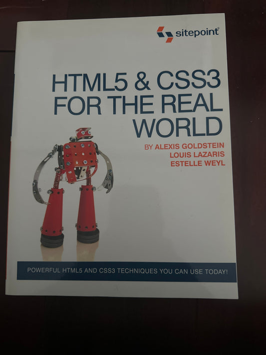Robot-themed book cover for HTML5  CSS3 for the Real World by SitePoint.