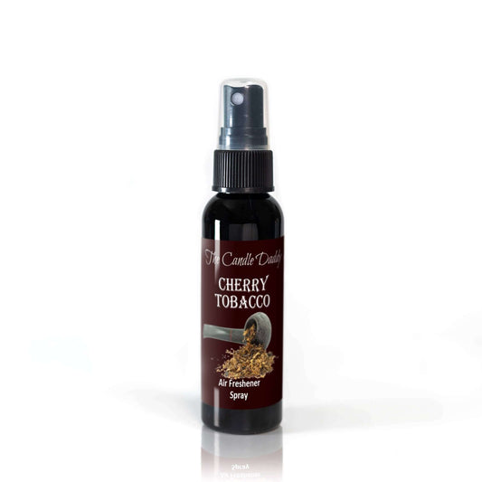 Cherry Tobacco air freshener spray bottle with label.