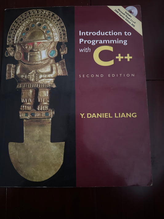 Golden statue on book cover of Introduction to Programming with C by Y. Daniel Liang.
