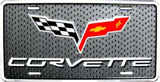 Chevy Corvette Logo Black - License Plate