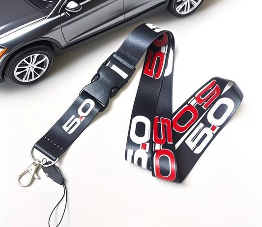 🛞 5.0 Racing Lanyard - Stylish & Durable Car Enthusiast Gear