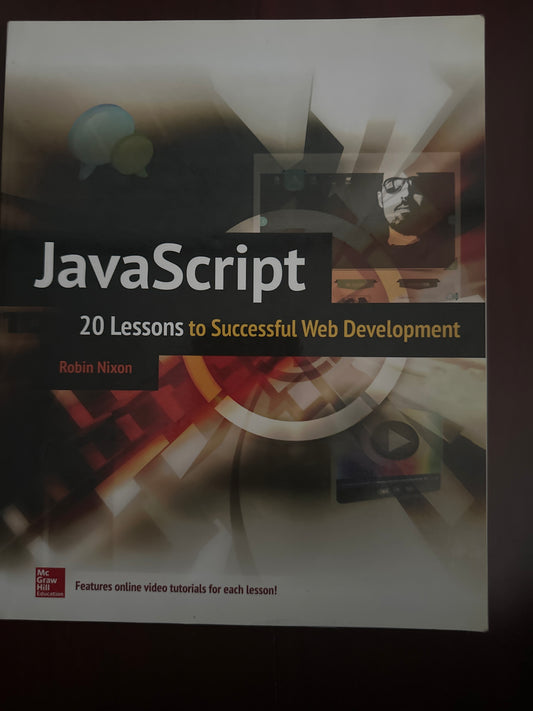 Book cover for JavaScript 20 Lessons to Successful Web Development by Robin Nixon.