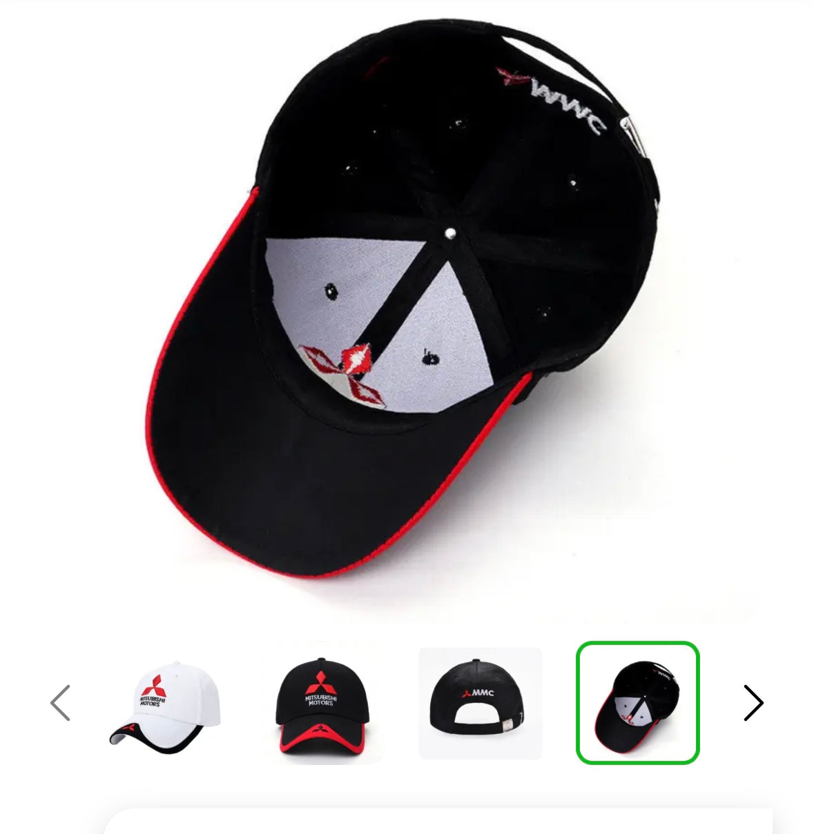 Mitsubishi Logo Baseball Cap - Black, Red
