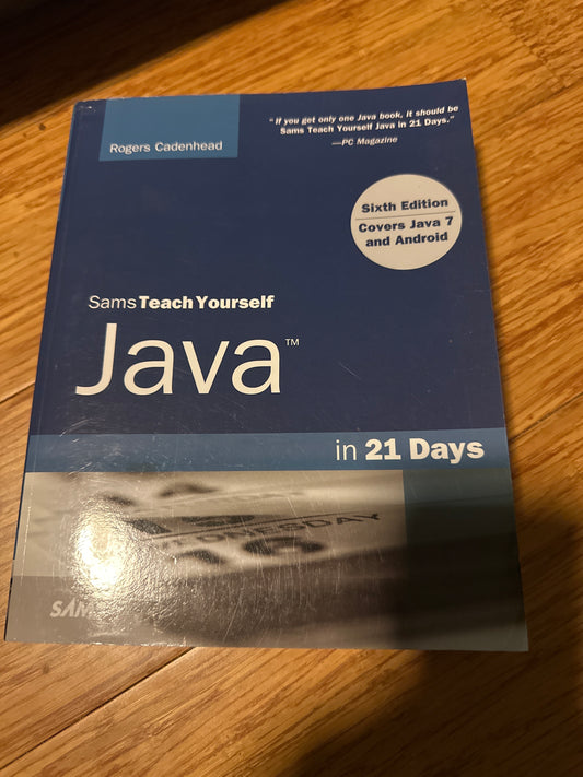 Cover of Sams Teach Yourself Java in 21 Days, Sixth Edition book.