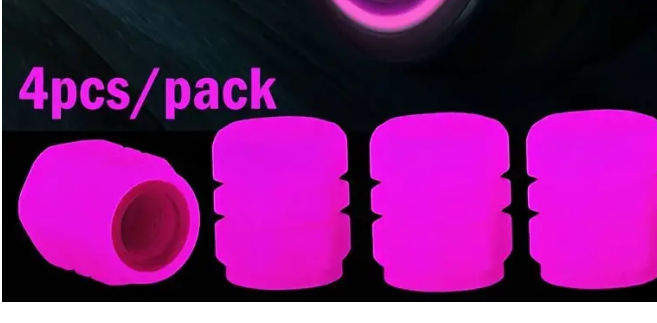 4x Universal Fluorescent Car Tire Valve Caps