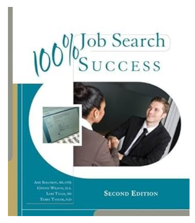 Book cover for 100 Job Search Success featuring two professionals in a meeting.