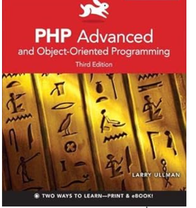 Red book cover titled PHP Advanced and Object-Oriented Programming by Larry Ullman.