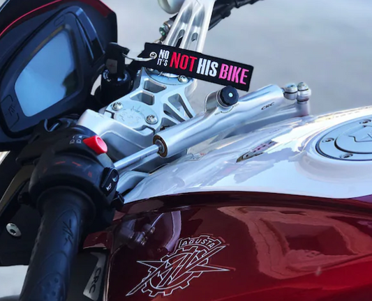 IT'S NOT HIS BIKE KEYCHAIN