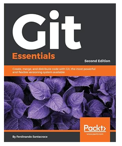 Git Essentials book cover with purple foliage and Packt logo.