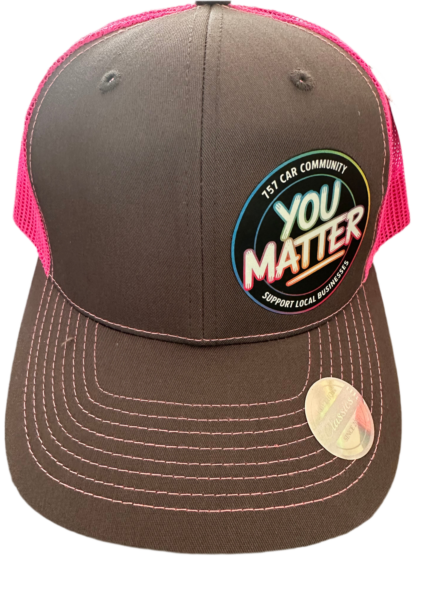 Gray mesh back baseball cap