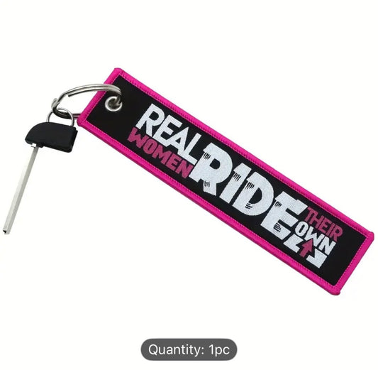 Real Women Ride their own key tag