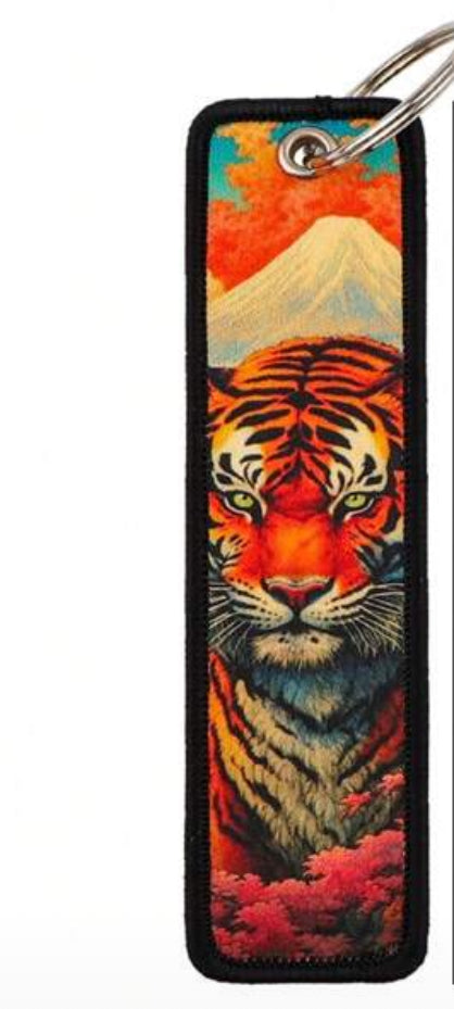 Embroidered Tiger key tag