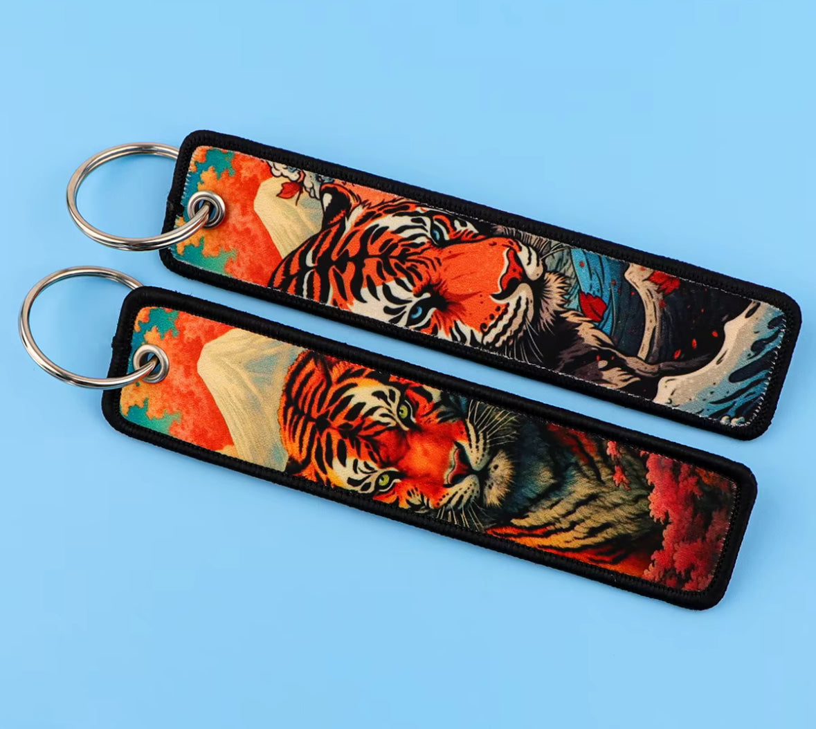 Embroidered Tiger key tag