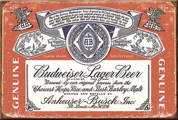 Magnet: Budweiser - Old Label