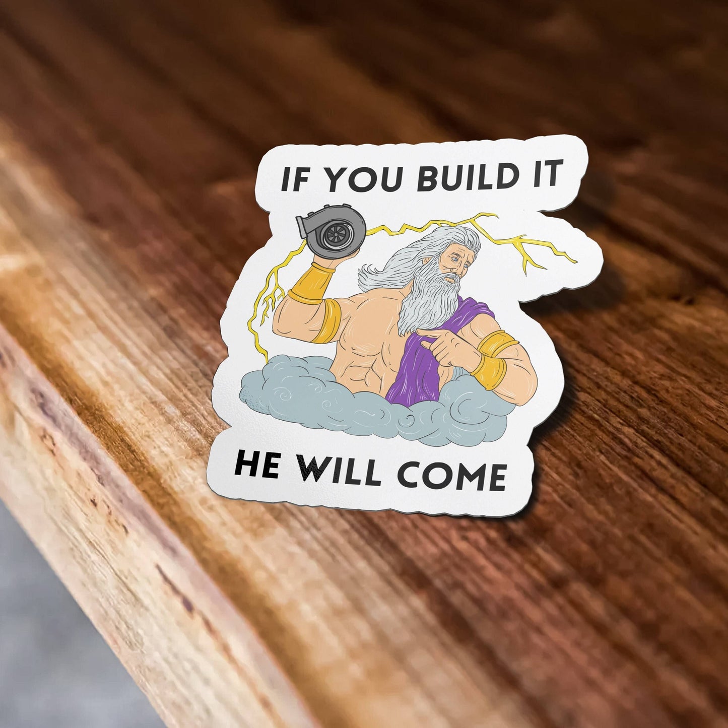 Funny Turbo God Sticker ,Turbo Sticker, Zeus Sticker, Meme Sticker, Funny Waterproof Vinyl Sticker For Car, Laptop, Waterbottle, Hydroflask