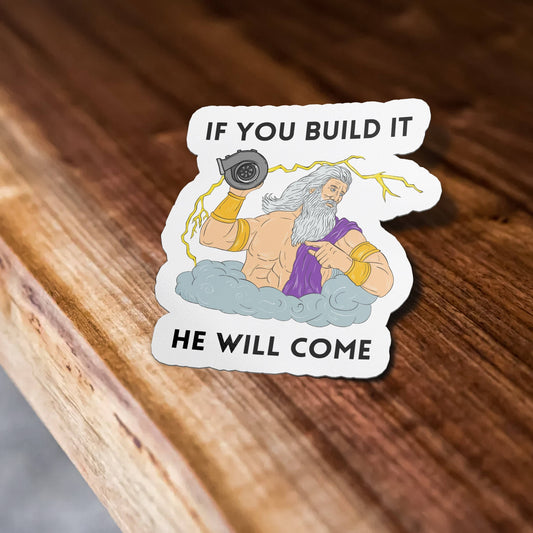 Funny Turbo God Sticker ,Turbo Sticker, Zeus Sticker, Meme Sticker, Funny Waterproof Vinyl Sticker For Car, Laptop, Waterbottle, Hydroflask