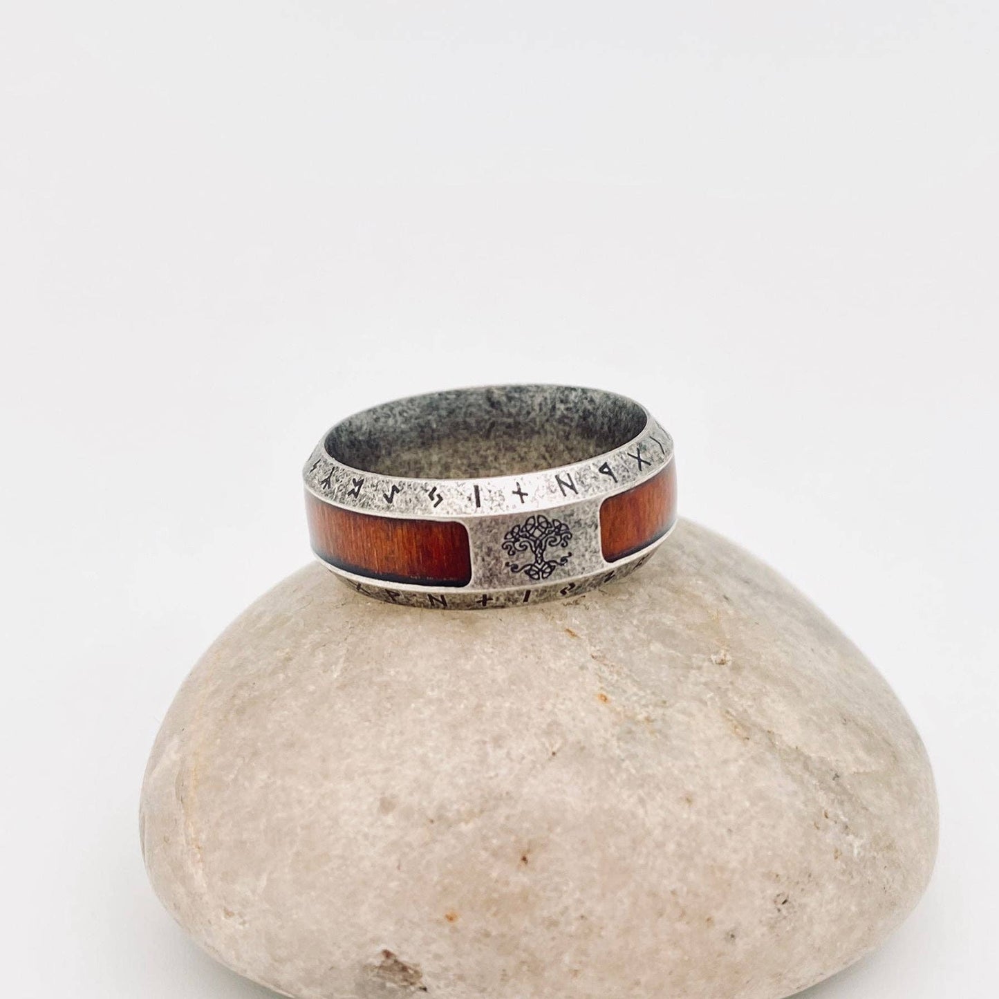 Tree of Life Rune Stainless Steel Men's Ring