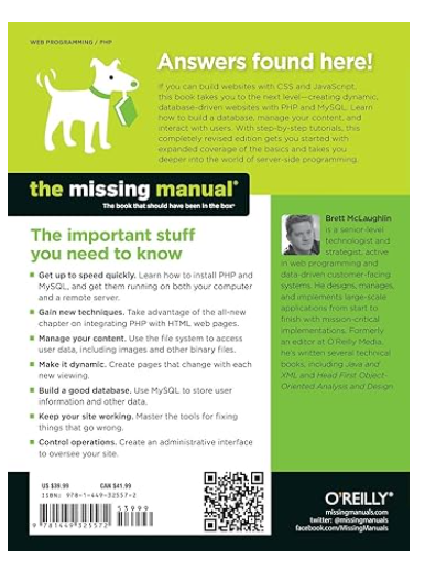 Cover of The Missing Manual Web ProgrammingPHP book guide.